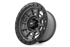 Nissan TITAN Wheel - Rough Country - Simulated Beadlock | 17x9 | 6x5.5 | -12mm - Gunmetal Gray/Black - '04-'15